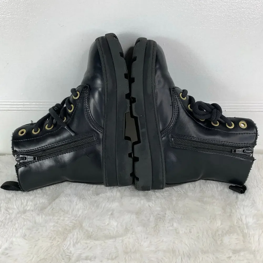 H&M Minnie Mouse Lined Black Boots Girls Size 11